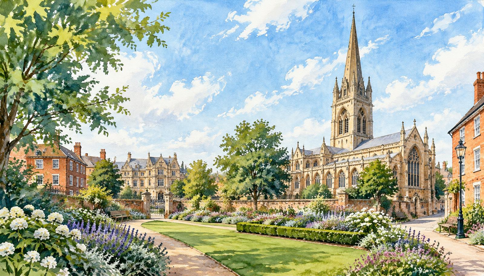 Artist's impression of Leicester Cathedral and Cathedral Gardens
