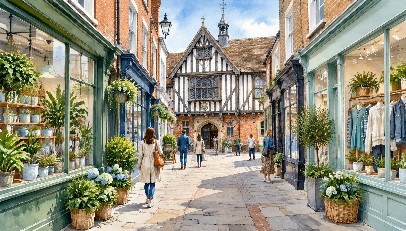 Artist's impression of shops & retail in Leicester; illustrative, not a specific business